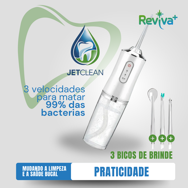 Irrigador Oral JetClean + 3 Bicos de Brindes Para Mult Limpeza