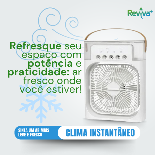 Mini Climatizador De Ar c/ Reservatorio Para Água e Gelo