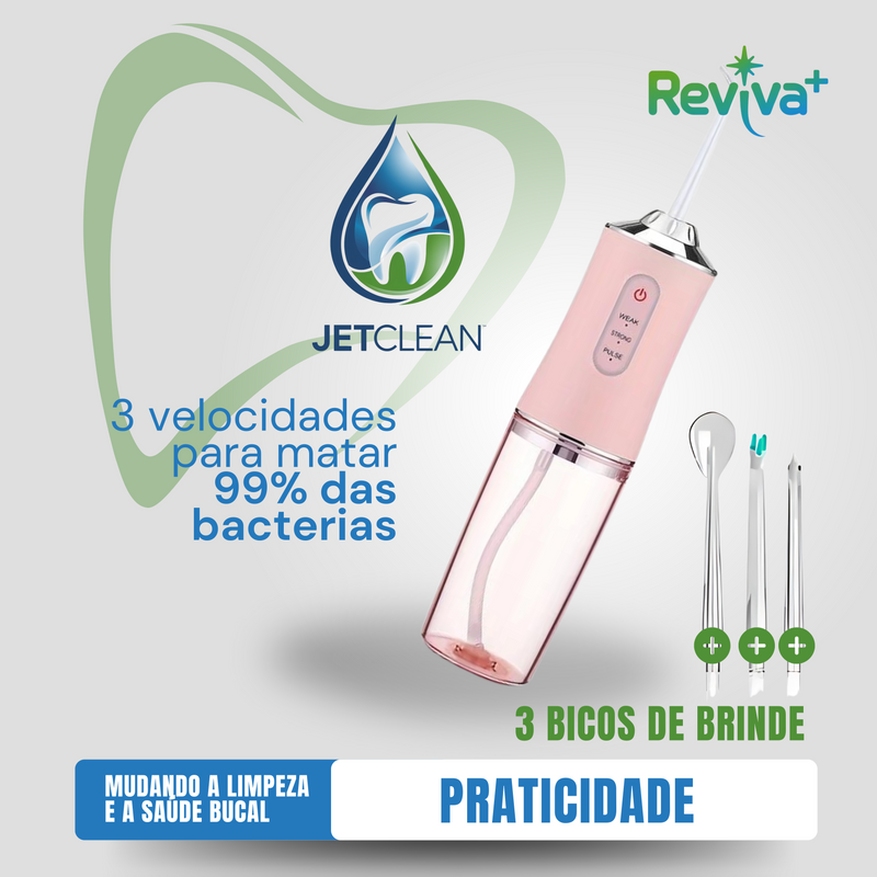 Irrigador Oral JetClean + 3 Bicos de Brindes Para Mult Limpeza