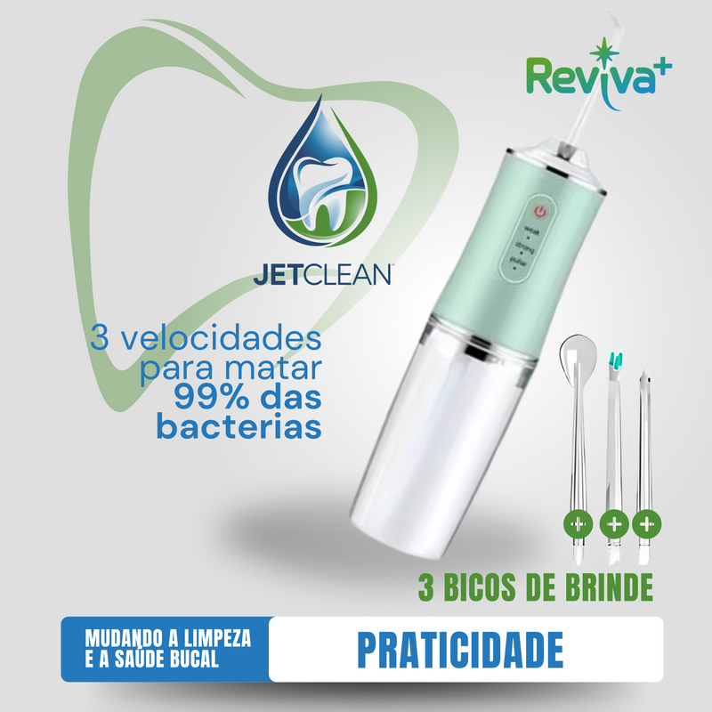 Irrigador Oral JetClean + 3 Bicos de Brindes Para Mult Limpeza