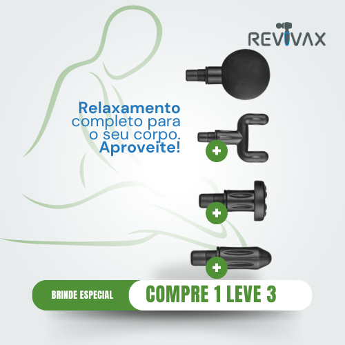 Massageador RevivaX Elétrico USB + 2 Brindes Especiais